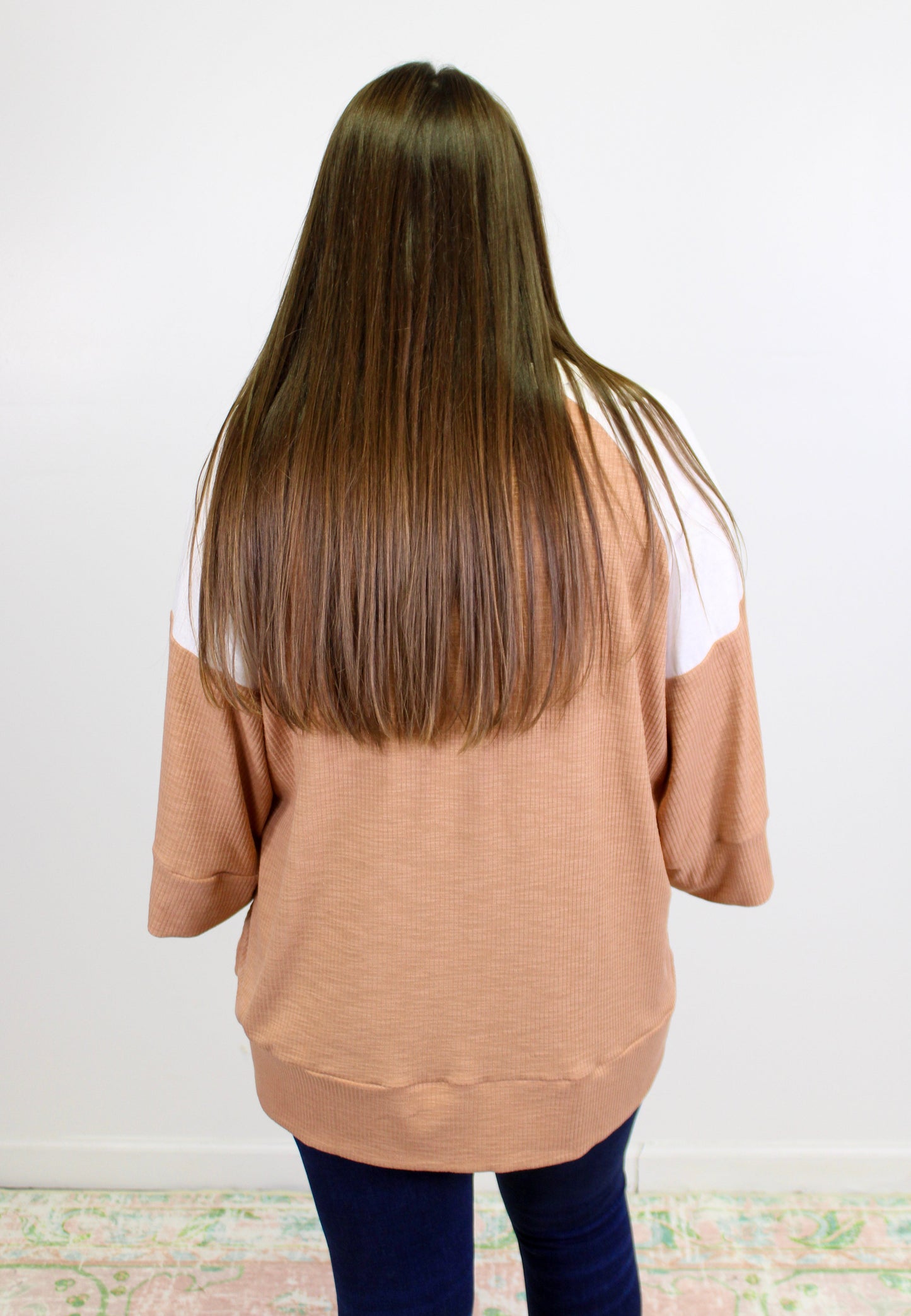 Brown Colorblock Oversized Tee LT