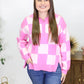 Pink Checkered Pullover LT