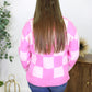 Pink Checkered Pullover LT