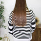 Black and White Striped Sweater LT