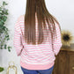 Pink Striped Long Sleeve Top LT