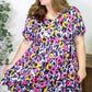 Purple Abstract Plus Size Dress LT