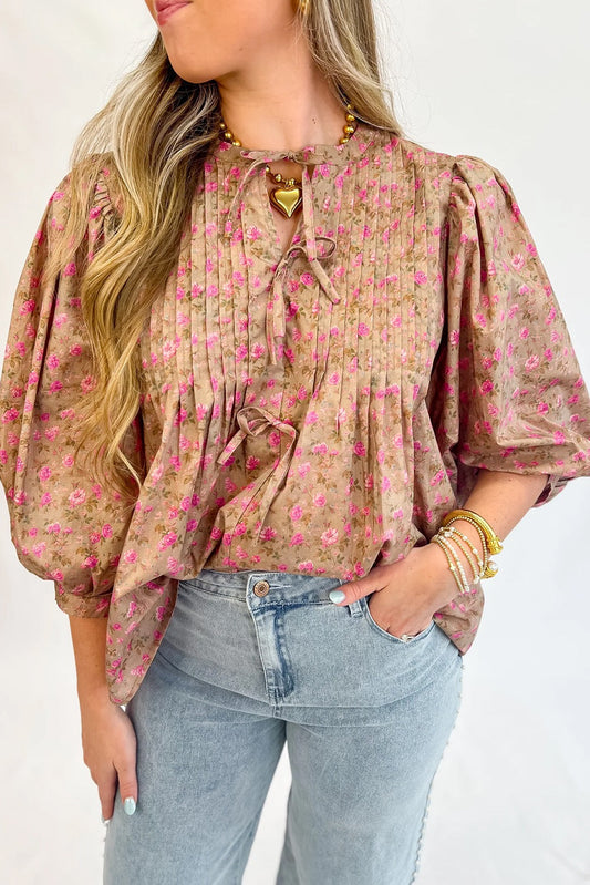Beige Floral Blouse LT