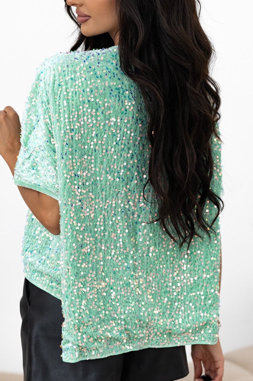 Green Sequin Top LT