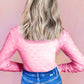 Pink Bow Mesh Top LT