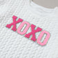 White XOXO Cable Knit Pullover LT