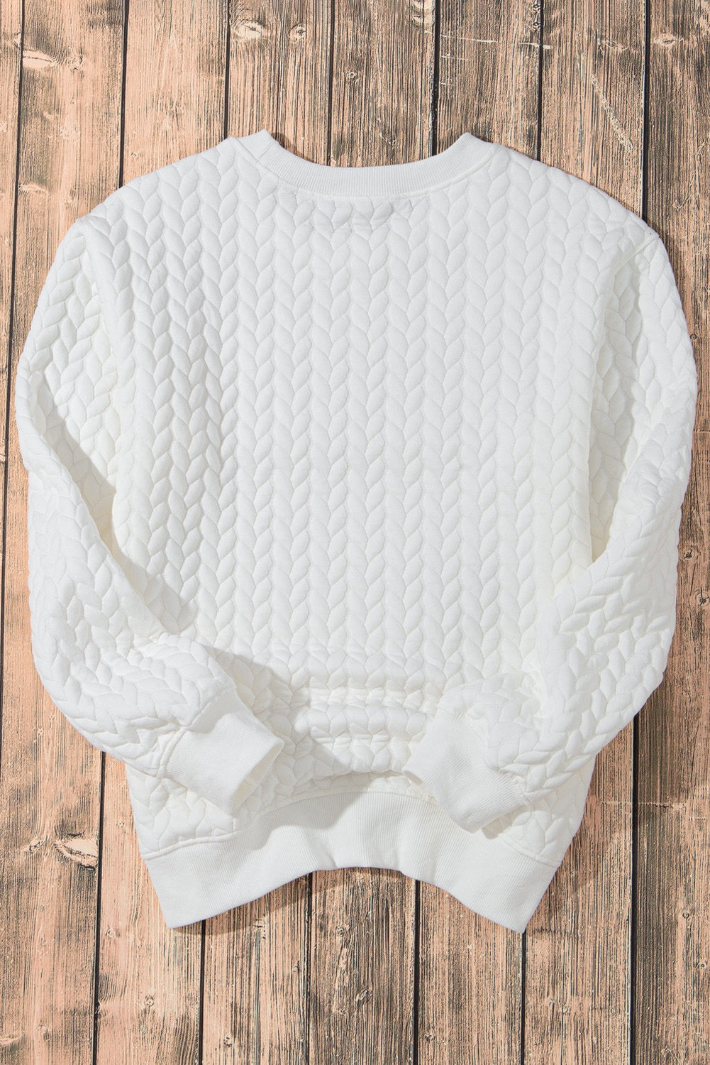 White XOXO Cable Knit Pullover LT