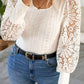 White Floral Lace Plus Size Blouse RTS