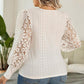 White Floral Lace Plus Size Blouse RTS