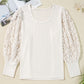 White Floral Lace Plus Size Blouse RTS