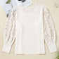 White Floral Lace Plus Size Blouse RTS