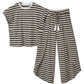 Khaki Striped Pants Set RTS
