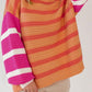 Orange Striped Colorblock Sweater LT