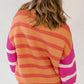 Orange Striped Colorblock Sweater LT