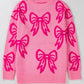 Pink Bow Pattern Sweater LT