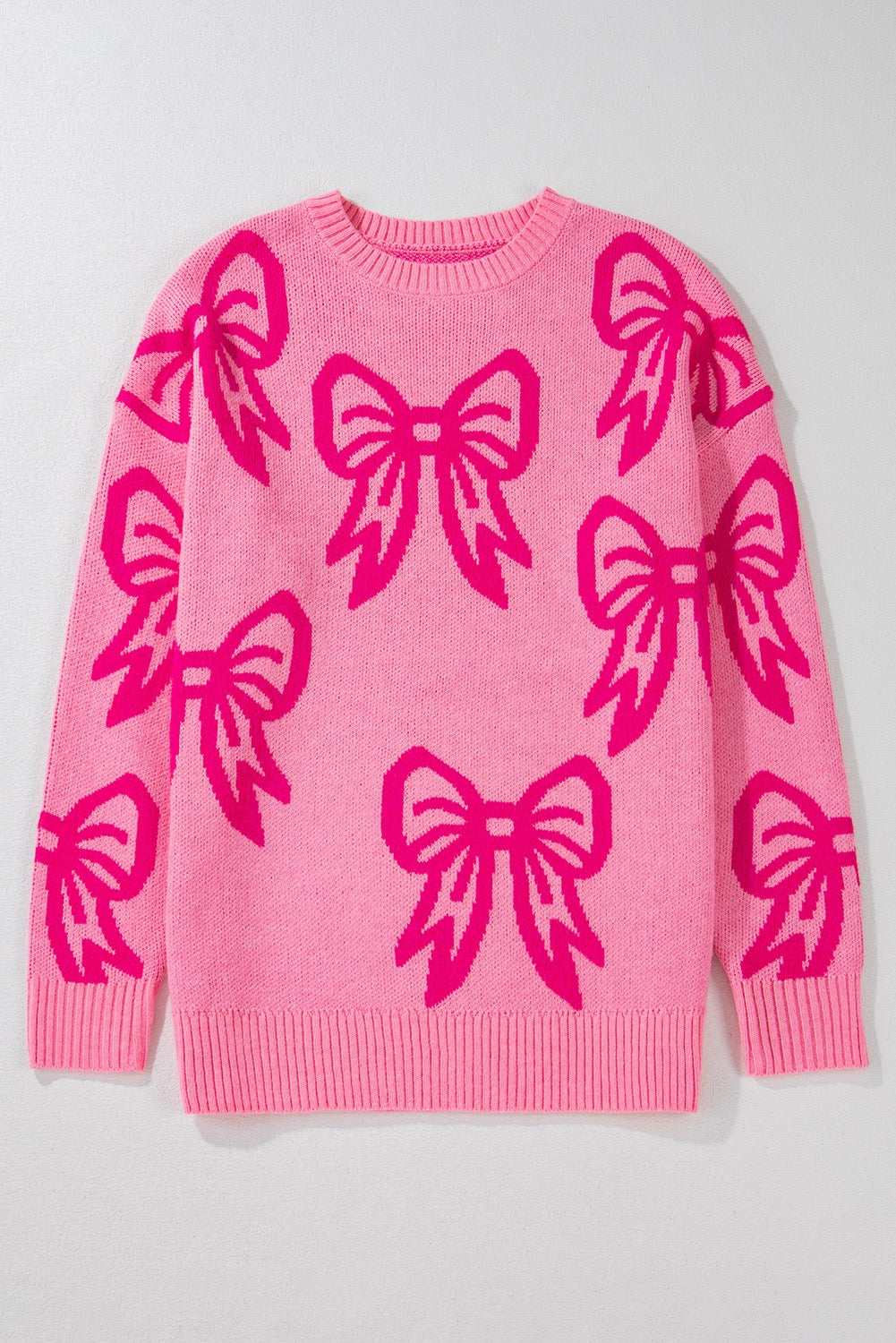 Pink Bow Pattern Sweater LT