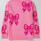 Pink Bow Pattern Sweater LT