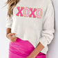 White XOXO Chenille Sweater LT