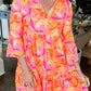 Orange Abstract Dress LT