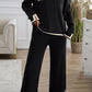 Black Contrast Pants Set LT