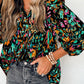 Black Abstract Print Blouse LT