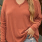 Orange Plus Size Long Sleeve Top LT