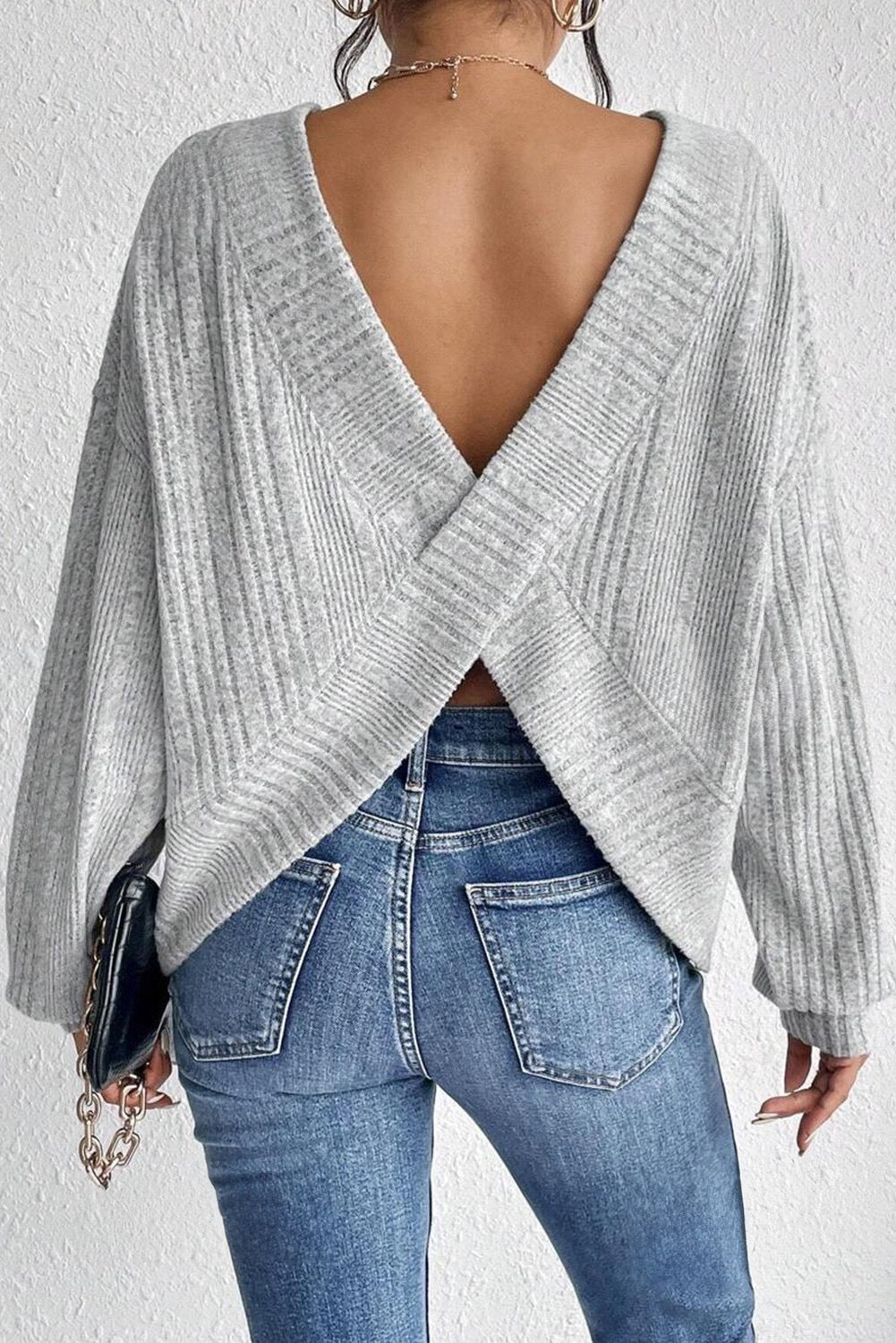 Grey Crossback Sweater LT