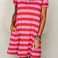 Pink and Red Striped Shift Dress RTS