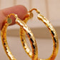 Gold Textured Hoops LT