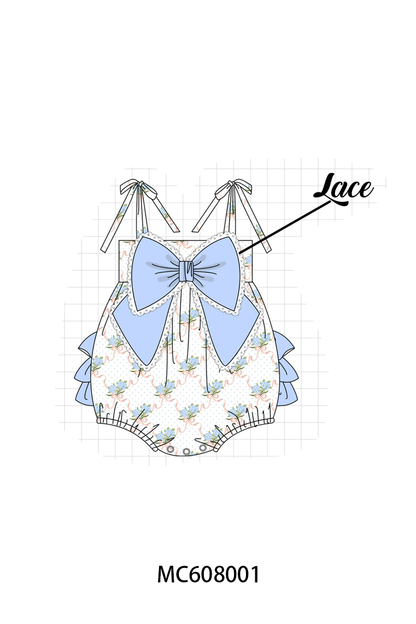 PO101 Blue hydrangea bow ruffle collection
