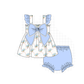 PO101 Blue hydrangea bow ruffle collection