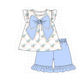 PO101 Blue hydrangea bow ruffle collection