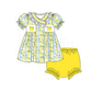 PO101 Yellow lemon smocked ruffle collection