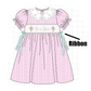 PO101 Pink&blue he is risen smocked jacquard collection