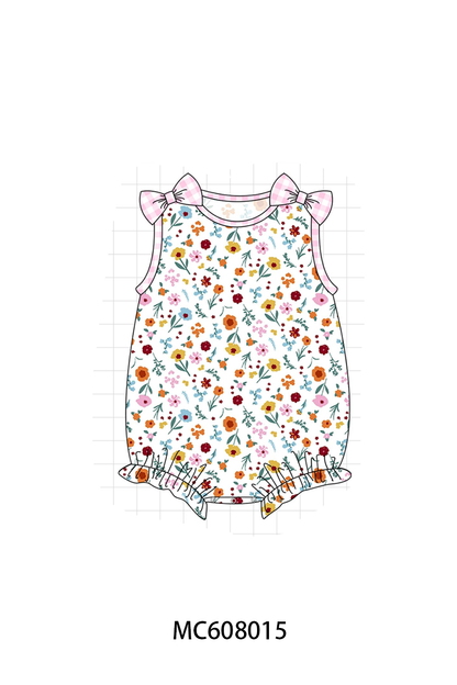 PO101 Pink floral print ruffle gingham collection