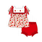 PO101 Red strawberry embroidery ruffle collection
