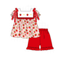 PO101 Red strawberry embroidery ruffle collection