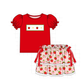 PO101 Red strawberry embroidery ruffle collection
