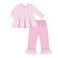 PO101 Pink floral embroidery gingham collection