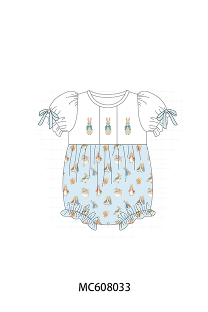 PO101 Blue easter peter rabbit embroidery collection
