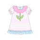 PO101 Pink stripe floral butterfly applique collection