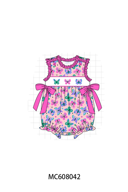 PO101 Magenta butterfly embroidery ruffle collection