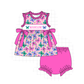 PO101 Magenta monogram embroidery ruffle collection