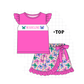PO101 Magenta monogram embroidery ruffle collection
