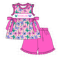 PO101 Magenta monogram embroidery ruffle collection
