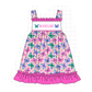 PO101 Magenta monogram embroidery ruffle collection