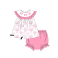 PO101 Pink bow embroidery ruffle collection