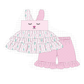 PO101 Pink easter bunny applique floral gingham collection