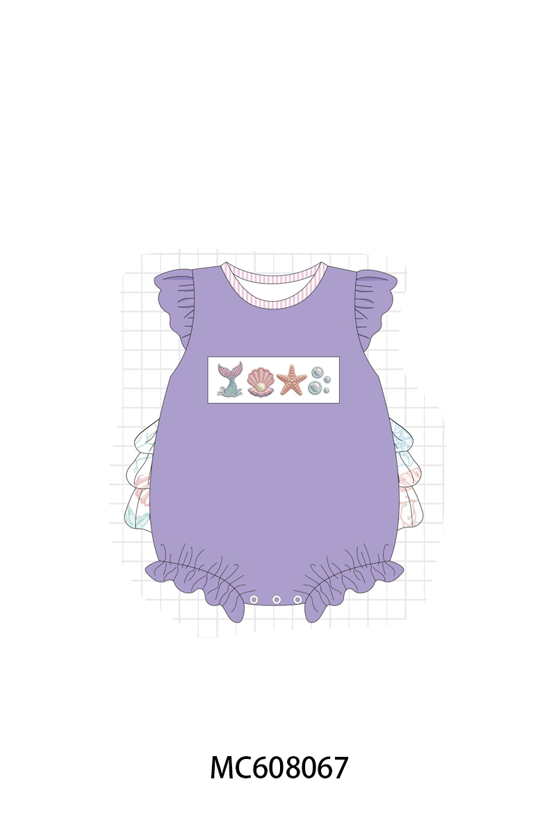 PO101 Navy&purple nautical embroidery collection