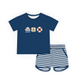PO101 Navy&purple nautical embroidery collection